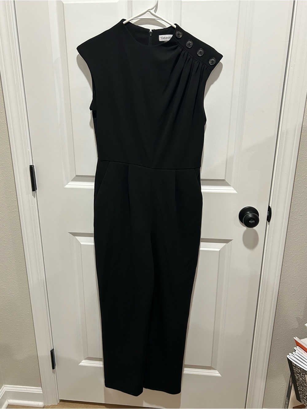 Calvin Klein Black Jumpsuit with Button Detail